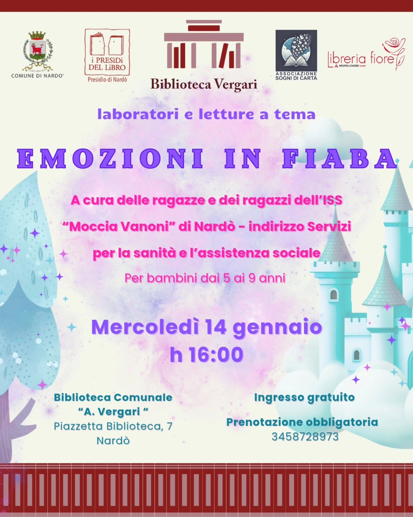 Locandina: Emozioni in fiaba, pomeriggio di letture animate e laboratori creativi