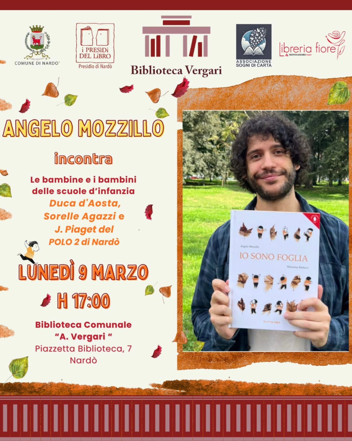 Locandina: incontro con l'autore Angelo Mozzillo per i piccoli lettori