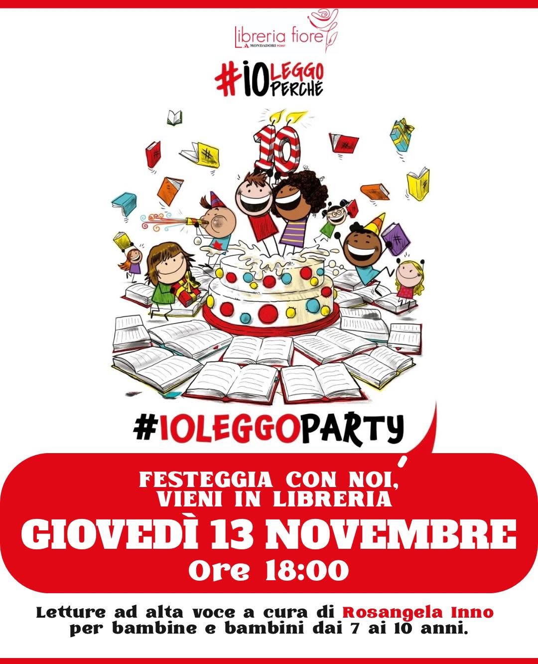 Locandina: incontro con la messaggera di lettura Rosangela Inno per la campagna #ioleggoperché