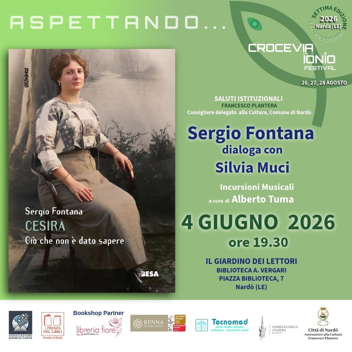 Locandina: Aspettando... Crocevia per lo Ionio Festival, Sergio Fontana presenta Cesira. Ciò che non è dato sapere