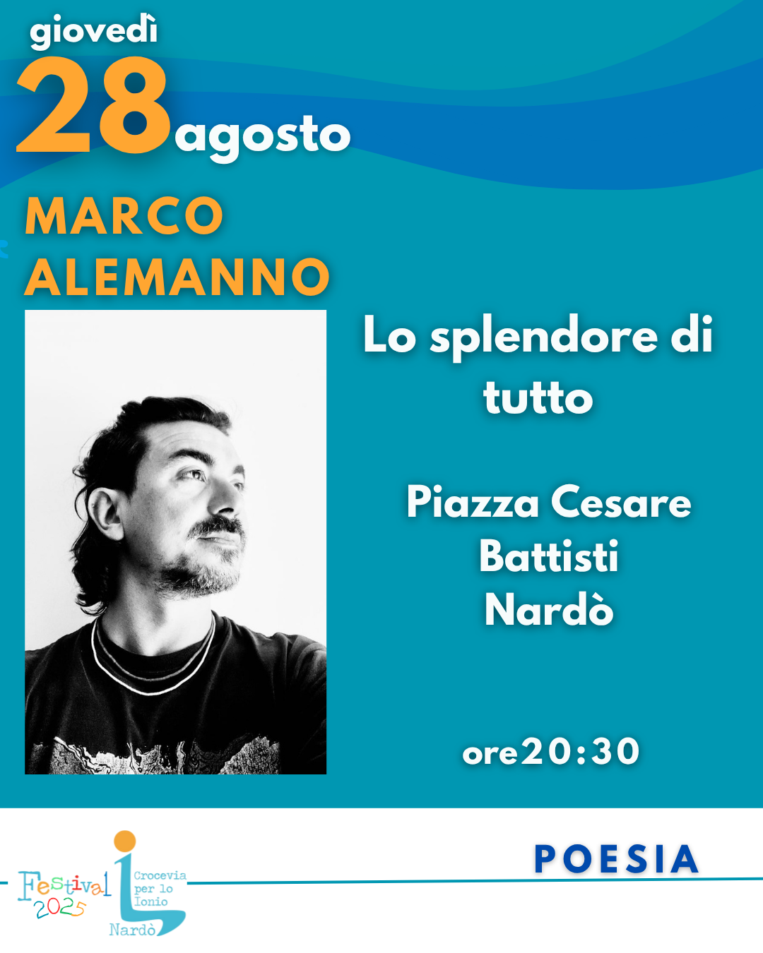 Locandina: Marco Alemanno, poeta e performer, a Crocevia per lo Ionio